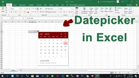 how to insert date picker in excel vba