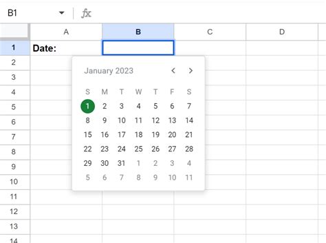 how to insert date selector in sheets