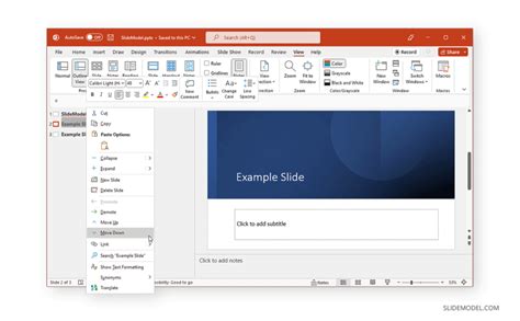how to insert delete moving slides in a powerpoint presentation
