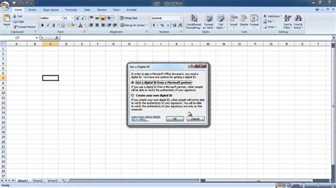 how to insert digital signature in excel document