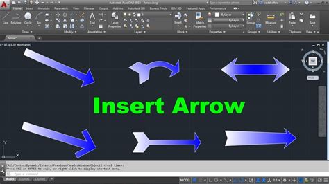 how to insert directional arrows in autocad