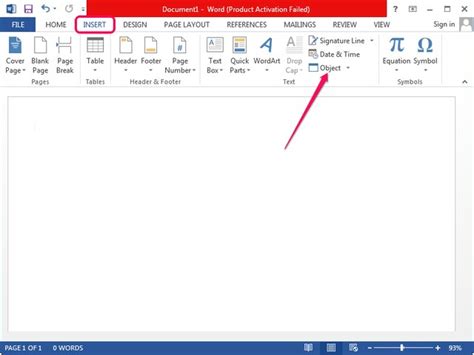 how to insert document in word online