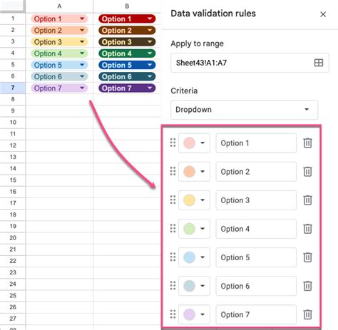how to insert drop down list in google sheets mobile