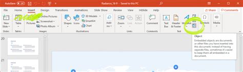 how to insert embedded file in powerpoint