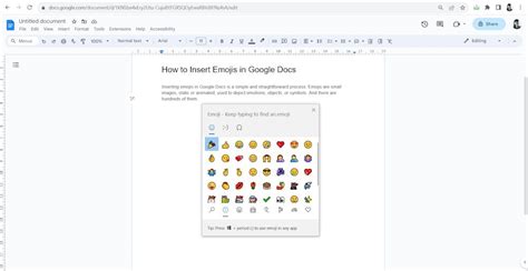 how to insert emoji in google docs with keyboard