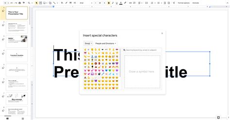 how to insert emoji into google slides