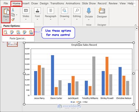 how to insert excel data to powerpoint chart