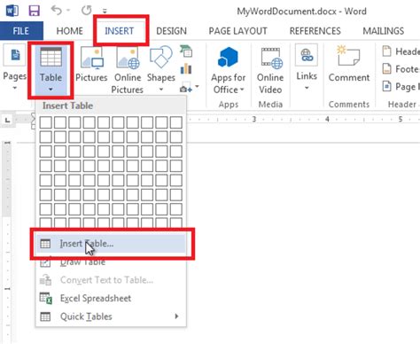 how to insert excel data to word table