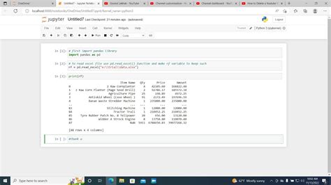 how to insert excel file in jupyter notebook