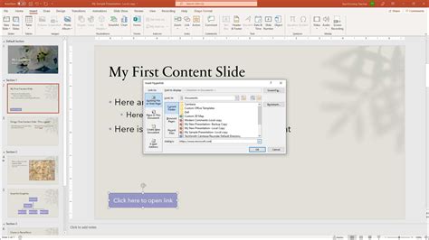 how to insert excel hyperlink in powerpoint
