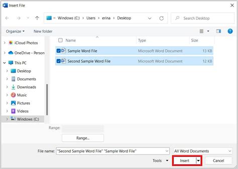 how to insert file link in word
