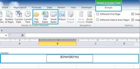 how to insert file name code in excel