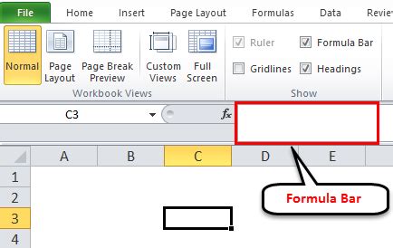 how to insert formula bar in excel 2010