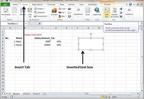 how to insert formula in excel text box