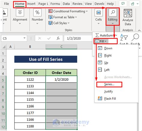 how to insert full month dates in excel