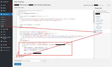 how to insert google analytics code in wordpress