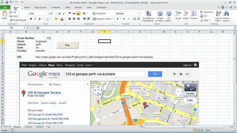 how to insert google map link in excel