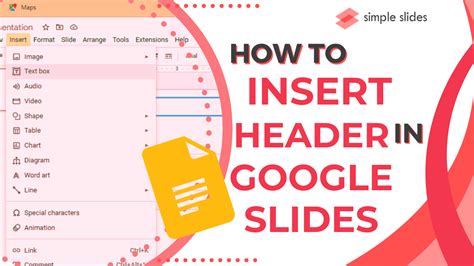 how to insert header in google slides