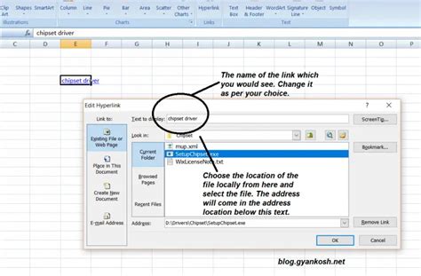 how to insert hyperlink in excel text box