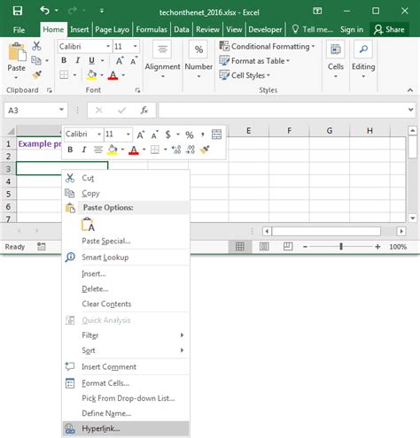 how to insert hyperlink in excel with other text