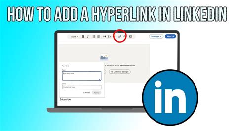 how to insert hyperlink in linkedin post