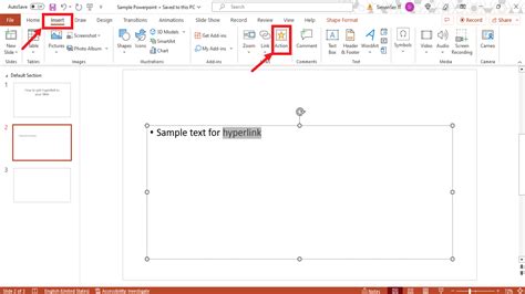 how to insert hyperlink in powerpoint office 365