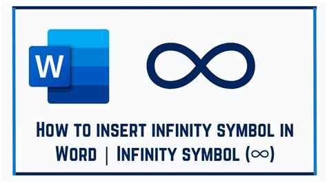 How to insert infinity symbol in Word YouTube