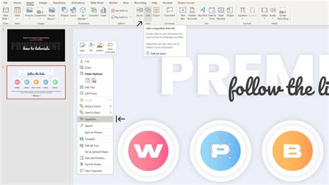 how to insert link in slideshow