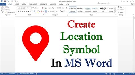 how to insert location symbol in word using keyboard