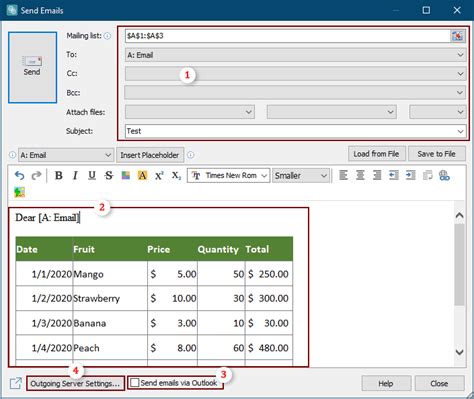 how to insert mail copy in excel