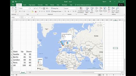 how to insert maps in excel