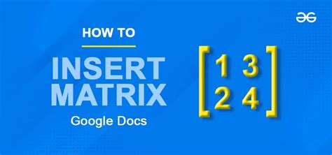 how to insert matrices in google docs