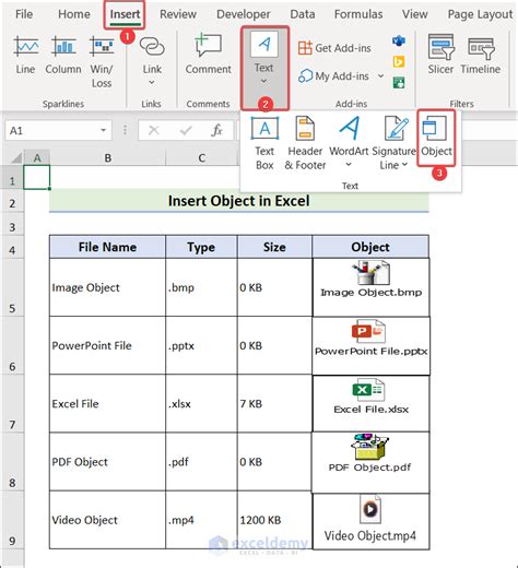 how to insert multiple objects in excel at a time