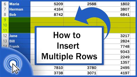 how to insert multiple rows in sheets
