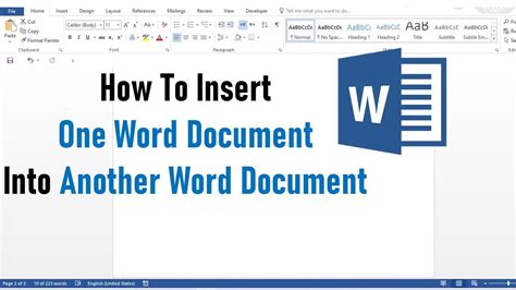 how to insert one word document into another without losing formatting