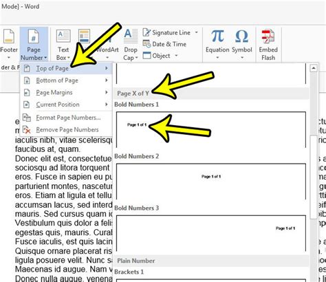 how to insert page 1 of 2 in word mac