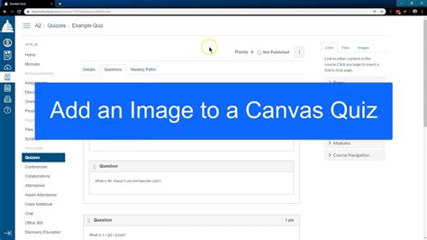 How To Insert Picture In Canvas Quiz