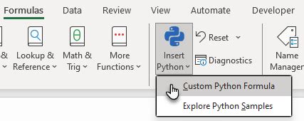 how to insert python code in excel