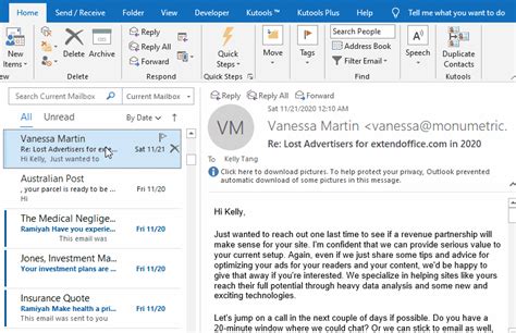 how to insert response in outlook email