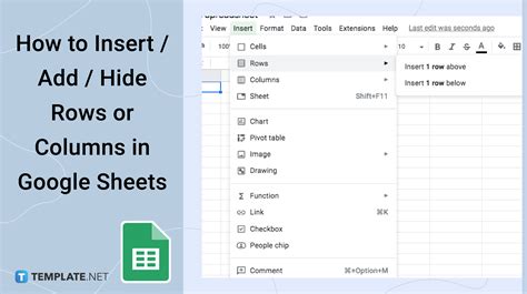 how to insert rows and columns in google sheets