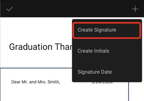 how to insert signature in word android