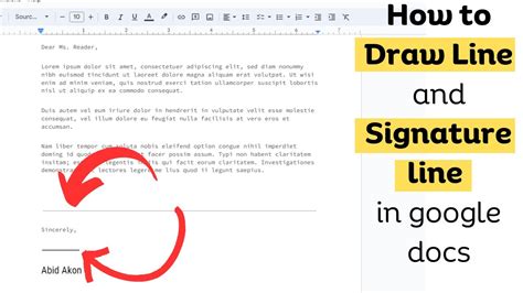 how to insert signature line in google docs