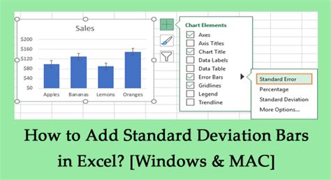 how to insert standard deviation bars in excel