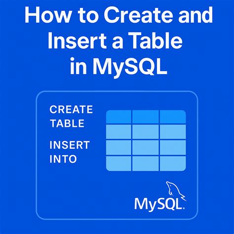 How To Insert Table In Mysql