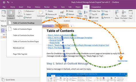 How To Insert Table Of Contents In Onenote