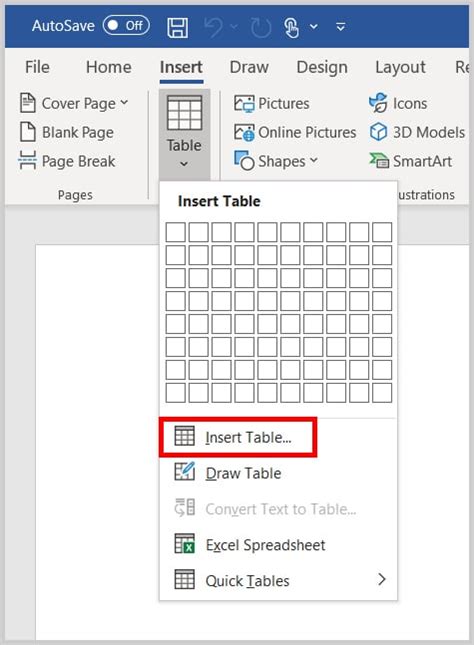 How To Insert Table On Microsoft Word