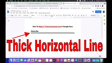 how to insert thick horizontal line in google docs