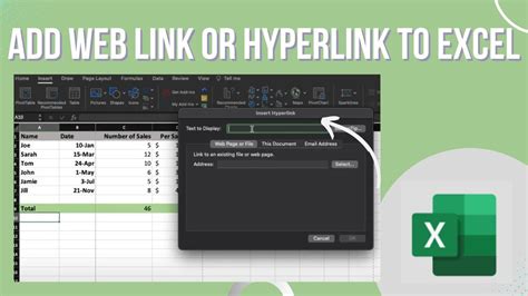 how to insert web link in excel
