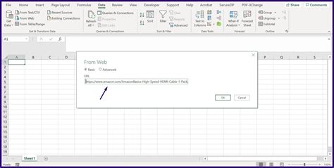 how to insert webpage in excel