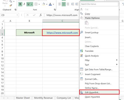how to insert website hyperlink in excel